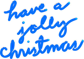 3D Blue Have A Jolly Christmas Text with Snow Christmas Season Typography