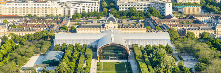 Grand Palais Ephemere on the Champ de Mars park in Paris, France - obrazy, fototapety, plakaty