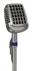 Vintage 1950s microphone on white background (PNG)