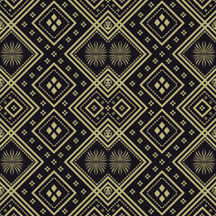 Indigo embroidery colorful geometric traditional ethnic pattern Ikat seamless pattern abstract design for fabric print cloth dress carpet curtains and sarong Aztec African Indian Indonesian 