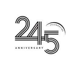 245 years anniversary celebration logotype. elegant modern number gold color