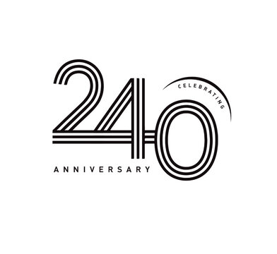 240 years anniversary celebration logotype. elegant modern number gold color