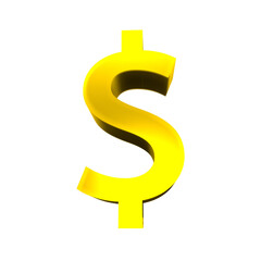 dollar old shiny currency symbols 3d render isolated icon