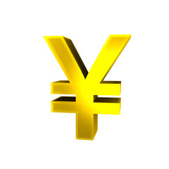 yen old shiny currency symbols 3d render isolated icon