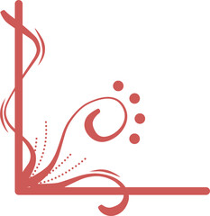 Aesthetic vintage floral border corner. Floral elements for design of monograms, invitations, frames, menus, labels and websites