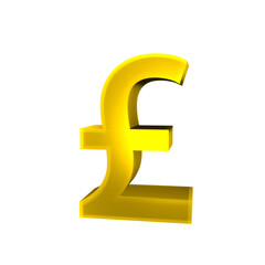 Obraz premium Pounds sterling old shiny currency symbols 3d render isolated icon