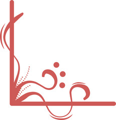 Aesthetic vintage floral border corner. Floral elements for design of monograms, invitations, frames, menus, labels and websites