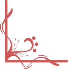 Aesthetic vintage floral border corner. Floral elements for design of monograms, invitations, frames, menus, labels and websites