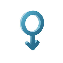 boy icon gender sign 3d render object icon illustration
