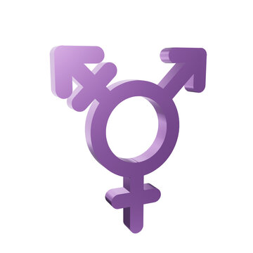 transgender icon gender sign 3d render object icon illustration
