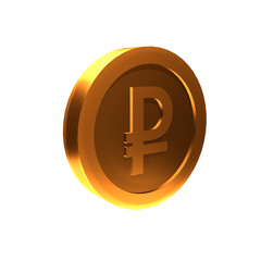 russian ruble coin money 3d render