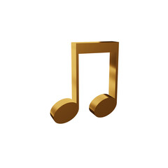 Bronze music note melody element 3d render object illustration