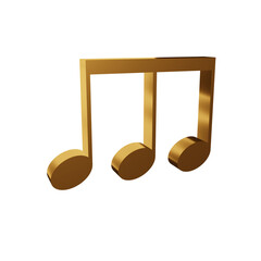 Bronze music note melody element 3d render object illustration