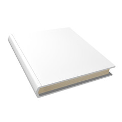 3d render white hardcover book