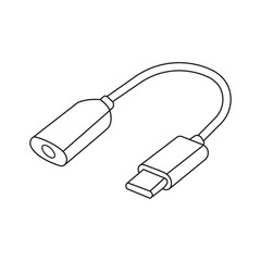 usb  cable line art vector