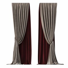 curtain isolated on white background, 3D illustration, cg render