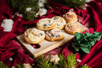 Christmas buns on the table