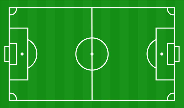 Soccer strategy field top view on green background vector illustration 10 eps