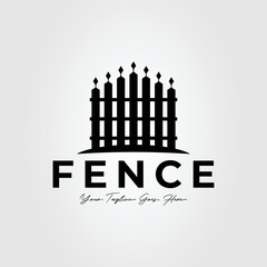 wood fence or wooden gate logo vector illustration design
