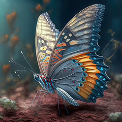 Fototapeta na wymiar Butterfly with amazing colors