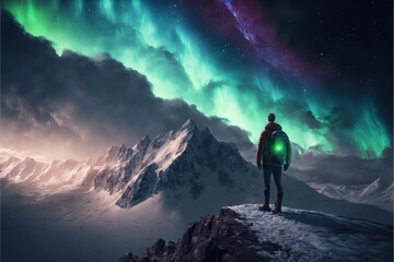 Digital illustration about climber on the mountain.