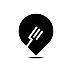 location map, fork logo vector design
