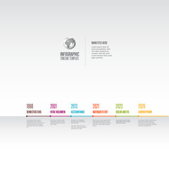 Horizontal simple timeline process infographic