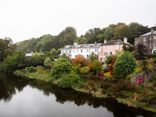 Fototapeta na wymiar Houses by the river in Cork, Ireland