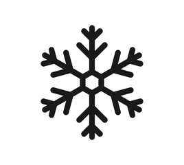 Snowflake shape simple icon isolated on white background.