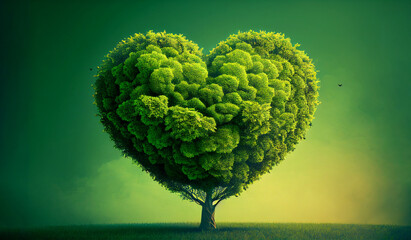 heart shaped tree, generative ai