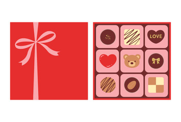valentine’s day vector background with a set of chocolate icons for banners, cards, flyers, social media wallpapers, etc.