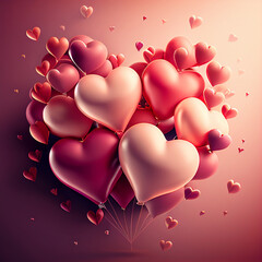 valentine background with hearts,  generative ai - 552599635