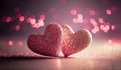 Obraz premium valentines background with hearts, generative ai