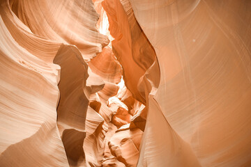 Hiking in the fairytale landscape of lower antelope canyon