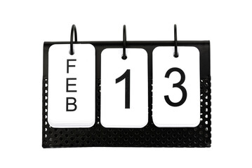 13th of February - date on the metal calendar