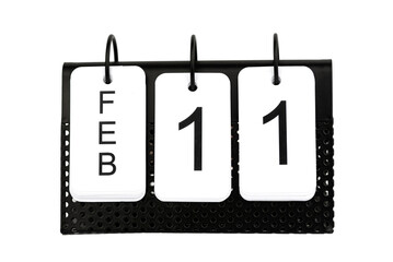 11th of February - date on the metal calendar