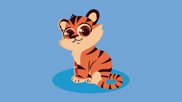 cute tiger animal character animation