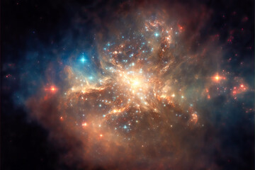 Fototapeta na wymiar Space, nebula, stars. Generative AI