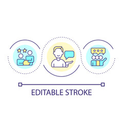 Mentoring loop concept icon. Human resources management. Supportive work collective. Professional help abstract idea thin line illustration. Isolated outline drawing. Editable stroke. Arial font used