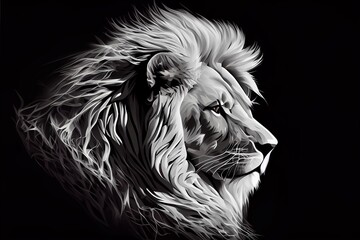 Generative AI abstract render of a lion