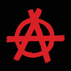Hand drawn anarchy red symbol vector