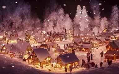 Gordijnen christmas lights in the city, Generative AI Art Illustration  © Animaflora PicsStock