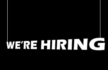 Fototapeta premium We are hiring now poster, flyer, design, hanging banner 