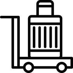 Airport Cart Vector Icon Design Illustration