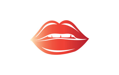 Sexy hot lips bite sign vector. Sexy lips icon and symbol design vector