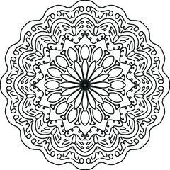 Fototapeta na wymiar Indian mandala coloring page, vector illustration