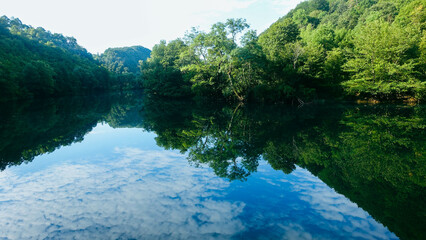 lakes, rivers in the background of beautiful mountains