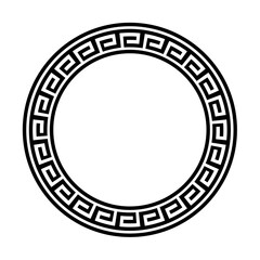Greek Gold style border frame  circle frame with seamless vector illustration