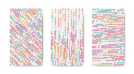 Abstract colorful geometric line pattern on white background