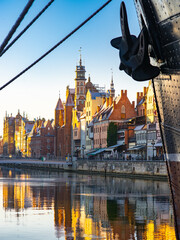 2022-12-09 historical beautiful old part of the embankment of the city of Gdansk Poland